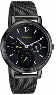 GLASSTRENT Edge To Edge Screen Guard for Sonata Black Metal Watch-8164NM03(Pack of 1)