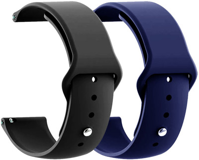 AOnes Pack of 2 Silicone Belt Watch Strap for Boat Wave Flex Connect Smart Watch Strap(Black, Blue)