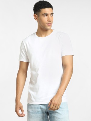 JACK & JONES Solid Men Round Neck White T-Shirt