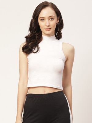 Femea Casual Solid Women White Top