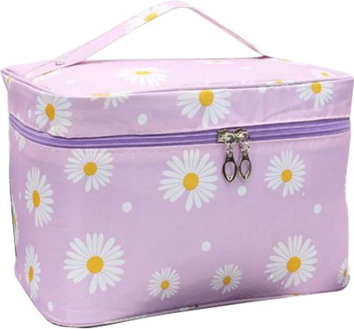 HOUSE OF QUIRK Large Zipper Travel Toiletry Portable Makeup Bags for Women - Purple Sunflower Travel Toiletry Kit(Purple)