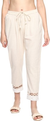 Sahila The Label Regular Fit Women White Trousers