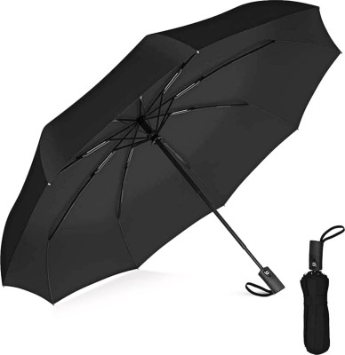 Frabble8 Fully Automatic UV protected and Windproof Travel Umbrella(Black)