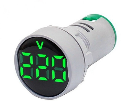 Gadariya King 1 PCS Voltmeter GREEN Round – 20:500VAC – 3 Digit – 22mm Voltmeter(Digital)