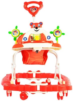 Panda Creation Musical Walker & Rocker With Parent Rod(Red)