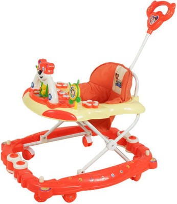 Panda Creation Musical 2-in-1 Walker With Parent Rod(Red)