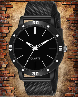 Lavish Black Dial & Pu Strap With Matt Finish Analog Watch - For Men