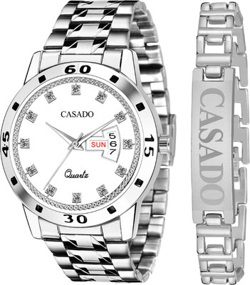 Casado Branded Bracelet | Diamond Studded Dial | 3D Cut Glass | Combo Day and Date Branded Bracelet | Diamond Studded Dial | 3D Cut Glass | Combo Day and Date Analog Watch - For Men Casado Branded Bracelet | Diamond Studded Dial | 3D Cut Glass | Combo Day and Date Branded Bracelet | Diamond Studded Dial | 3D Cut Glass | Combo Day and Date Analog Watch - For Men