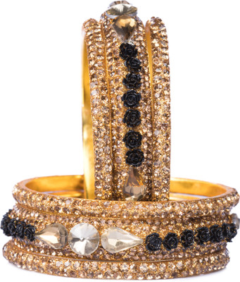 Mamon Creations Brass, Alloy Gold-plated Bangle Set(Pack of 6)