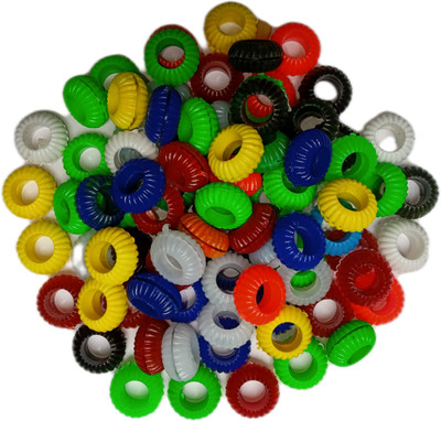 Neha Pigeon Multicolour Plastic Sound Leg Ring Of 100 Pcs Bird Shoulder Guard(M)