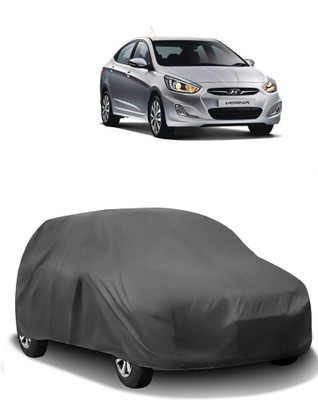 ARNEJA Car Cover For Hyundai Verna Fluidic INHR (Without Mirror Pockets)(Grey)