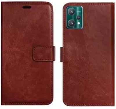 CASETREE Flip Cover for Realme 9 4G, Realme 9 Pro Plus 5G leather cover(Brown, Grip Case, Pack of: 1)