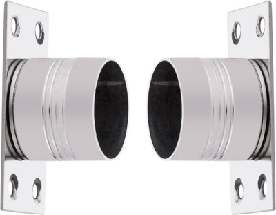 DecorDepo Silver Curtain Knobs, Rod Rail Bracket Metal(Pack of 2)