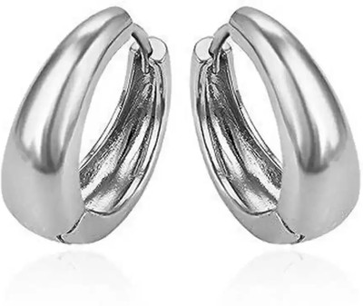 IGA COLLECTION Stylish Kaju Bali Shaped Silver Plated Hoop Earring (2 Pair) Metal Hoop Earring