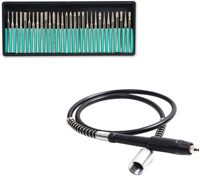 Digital Craft 2 Items : 30Pc Diamond Burs Set & Die Grinder Shaft Rotary Tool(3 mm)