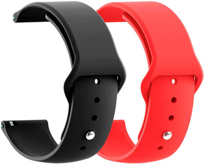 AOnes Pack of 2 Silicone Belt Watch Strap for Inbase Urban Lite Smart Watch Strap(Black, Red)
