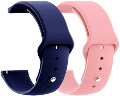 AOnes Pack of 2 Silicone Belt Watch Strap for Fastrack Limitless X Belt Smart Watch Strap(Blue, Pink)