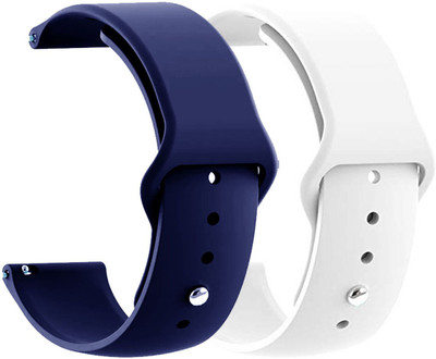 AOnes Pack of 2 Silicone Belt Watch Strap for Hammer Pulse 2.0 Smart Watch Strap(Blue, White)