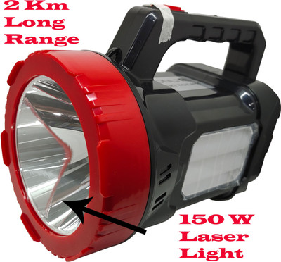 MitSales 150 W Laser Light 2000 Meter Long Range , 2 modes ,Solar Charging Torch(Black, Red, 25 cm, Rechargeable)