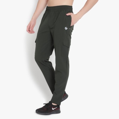 John Ally Solid Men Olive Track Pants