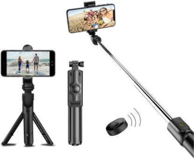 ZOPHORUS Bluetooth selfie stick cum tripod with wireless remote access and extendable Tripod(Black, Supports Up to 500 g)