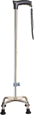 GOODMAX SURGICAL 4 LEG chrome height Adjustable Men/Women Walking Stick Walking Stick