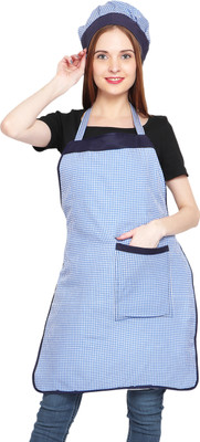 JMI Polyester Chef's Apron - Free Size(Blue, Single Piece)