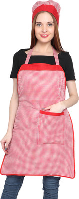 JMI Polyester Chef's Apron - Free Size(Red, Single Piece)