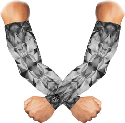 SUBHUSHA Polyester, Nylon Arm Sleeve For Men & Women(Free, Grey)