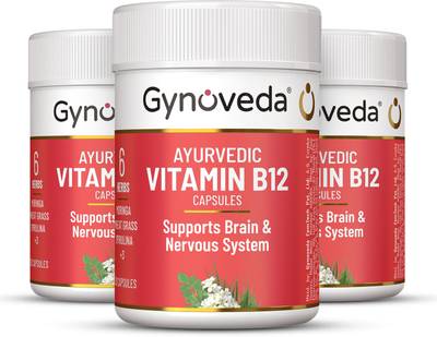 Gynoveda Vitamin B12 Ayurvedic Capsules (90) | Brain & Nervous System Support