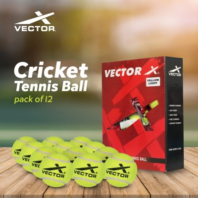 VECTOR X Light-Yellow Cricket Tennis Ball(Pack of 12)