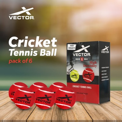 VECTOR X Heavy-Red Cricket Tennis Ball(Pack of 6)