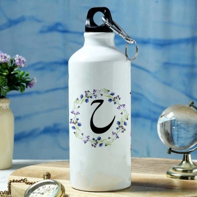 MODEST CITY Arabic Alphabet Printed Sports Water Bottle for Travelling, Cycling (Arabic_006) 600 ml Sipper(Pack of 1, White, Aluminium)