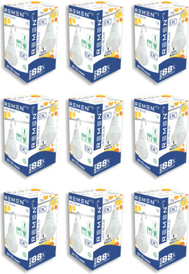 REMEN 7 W Basic Standard Plug & Play LED Bulb(White, Pack of 9)