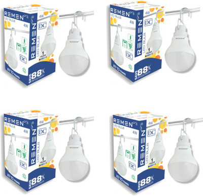REMEN 4 W Basic Standard Plug & Play LED Bulb(White, Pack of 4)