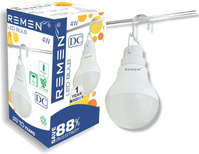 REMEN 4 W Basic Standard Plug & Play LED Bulb(White)