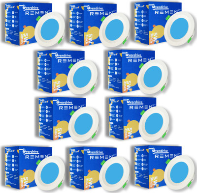REMEN 5 W Basic Round LED Bulb(Blue, Pack of 10)