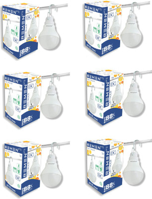 REMEN 7 W Basic Standard Plug & Play LED Bulb(White, Pack of 6)