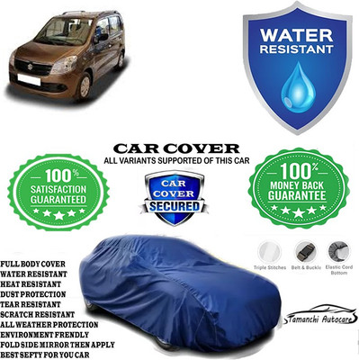 Tamanchi Autocare Car Cover For Maruti Suzuki Wagon R VXI AGS Optional(Blue)