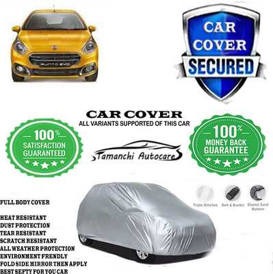 Tamanchi Autocare Car Cover For Fiat Abarth Punto EVO Pure 1.2 FIRE(Silver)