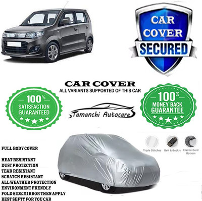 Tamanchi Autocare Car Cover For Maruti Suzuki Wagon R AMT VXI Option(Silver)