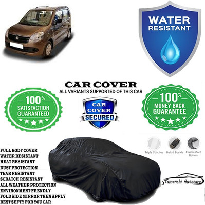 Tamanchi Autocare Car Cover For Maruti Suzuki Wagon R VXI AGS Optional(Black)