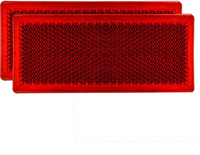 Apsmotiv RED Small Rectangular Safety Reflex Reflector Suitable for Universal Vehicles Car Reflector Light(Red)