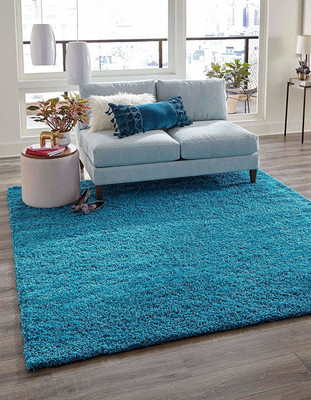 Acarpet Light Blue Polyester Carpet(2 ft,  X 3 ft, Rectangle)