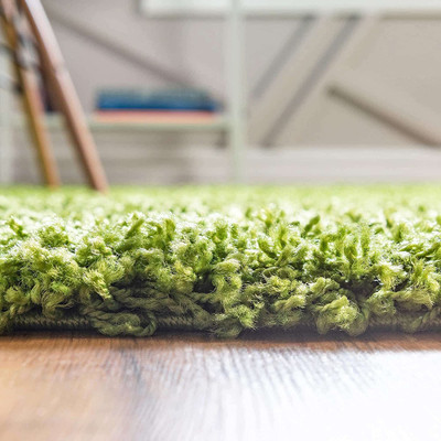 Acarpet Green Polyester Carpet(4 ft,  X 6 ft, Rectangle)