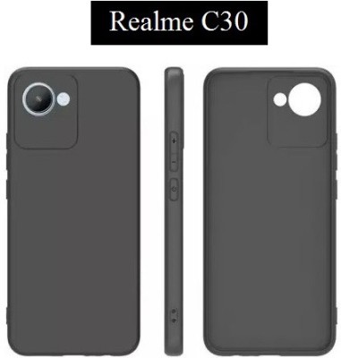 Hyper Back Cover for Realme C30 back glass, Realme C30 back glass(Black, Shock Proof, Pack of: 1)