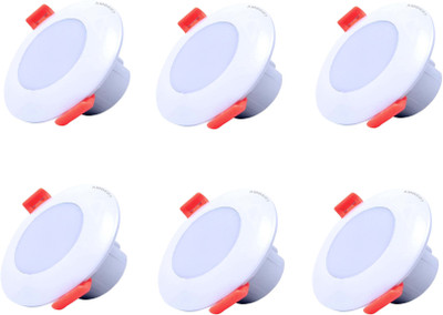 ambert 3watt led white deep light pack of-6 Ceiling Light Ceiling Lamp(White)