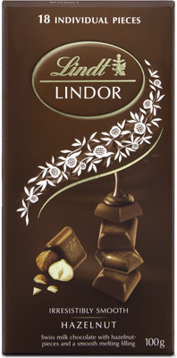 LINDT Lindor Irresistibly Smooth Hazelnut Swiss Milk Chocolate (IMPORTED FROM SWISS) Bars(100 g)