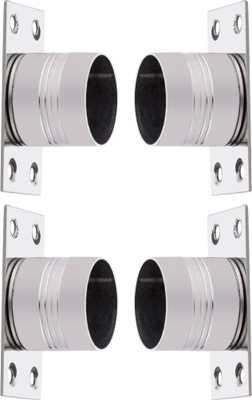 DecorDepo Silver Curtain Knobs, Rod Rail Bracket Metal(Pack of 4)