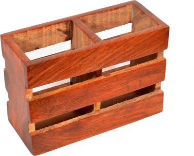 HiraWoodArt Empty Cutlery Holder Case(Brown  Holds 25 Pieces)